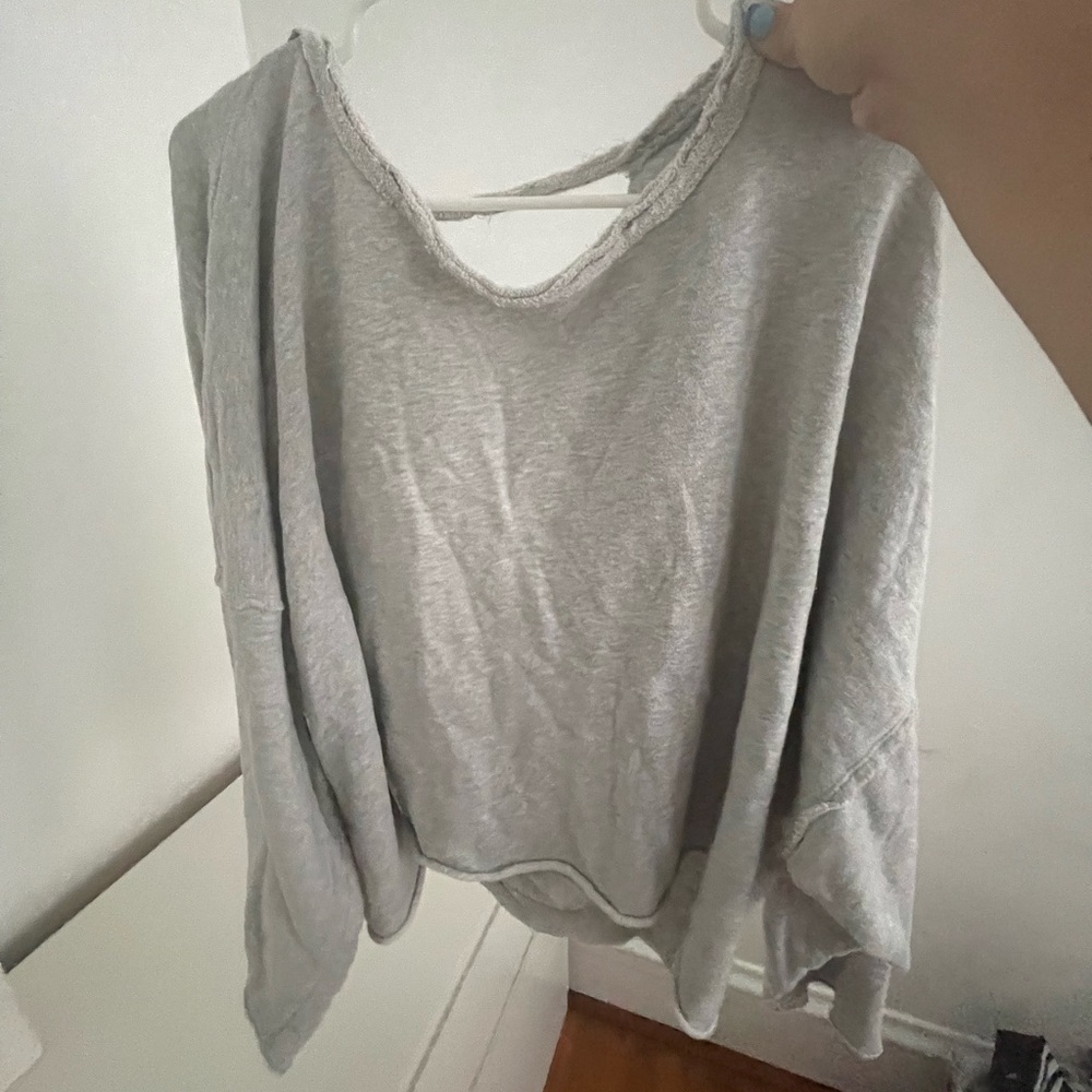 oversized open back crew